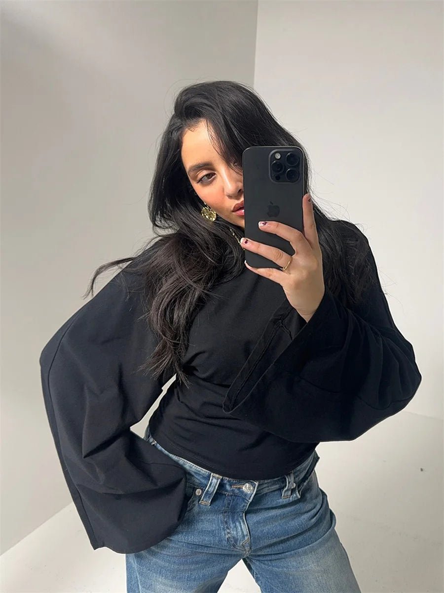 Round Neck Long Sleeve Slim Fit Casual Tee - BaeSprout.com