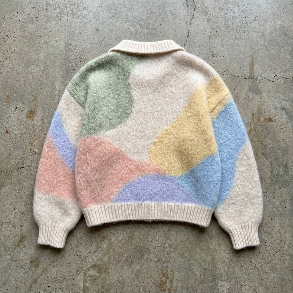Soft Horizon - Pastel Mohair Collared Sweater - BaeSprout.com