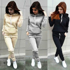 Solid Hoodie Slim Jogger Set Two Piece Pullover — Y2K Sporty Loungewear - BaeSprout.com