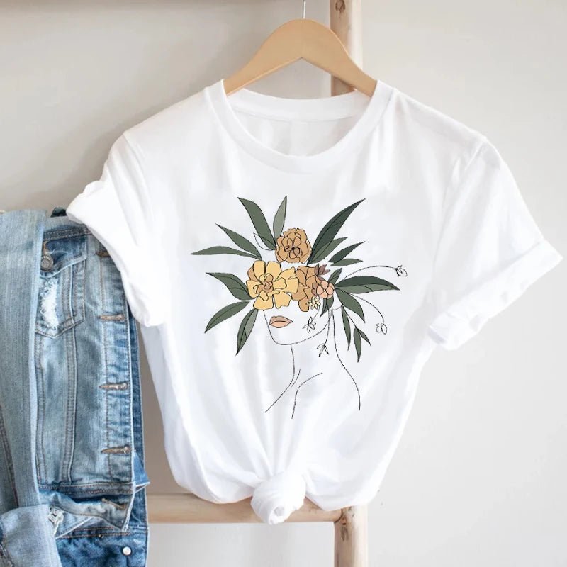Graphic Floral Tee for Women - BaeSprout.com