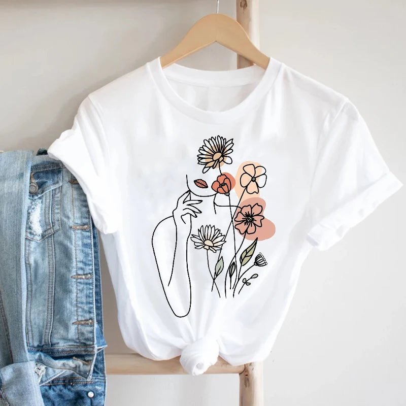 Graphic Floral Tee for Women - BaeSprout.com