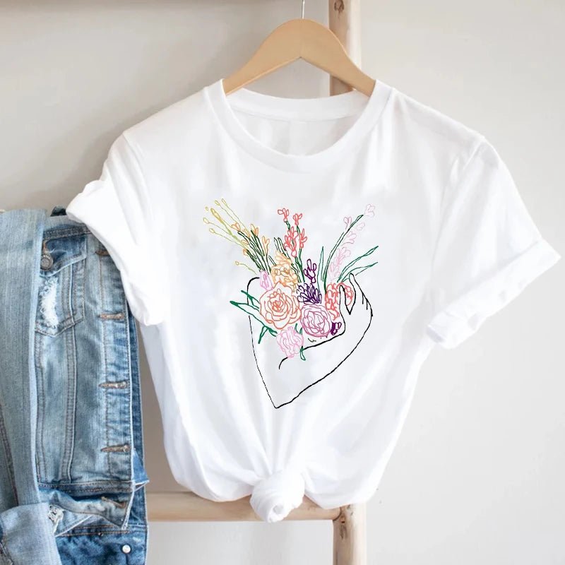 Graphic Floral Tee for Women - BaeSprout.com
