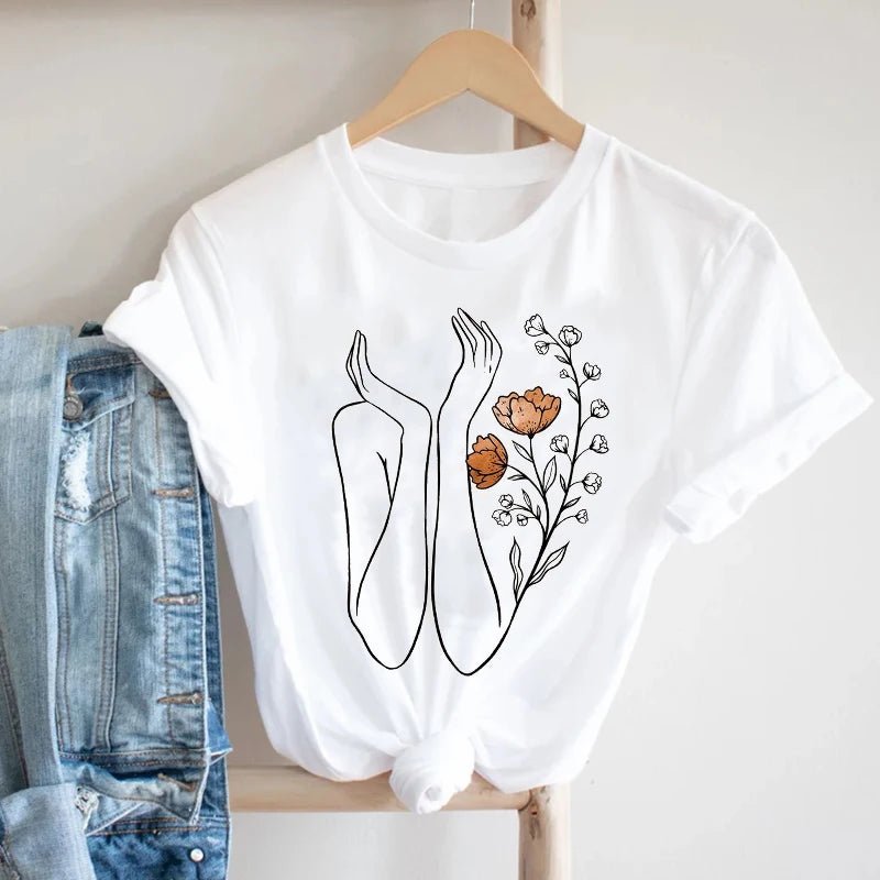 Graphic Floral Tee for Women - BaeSprout.com