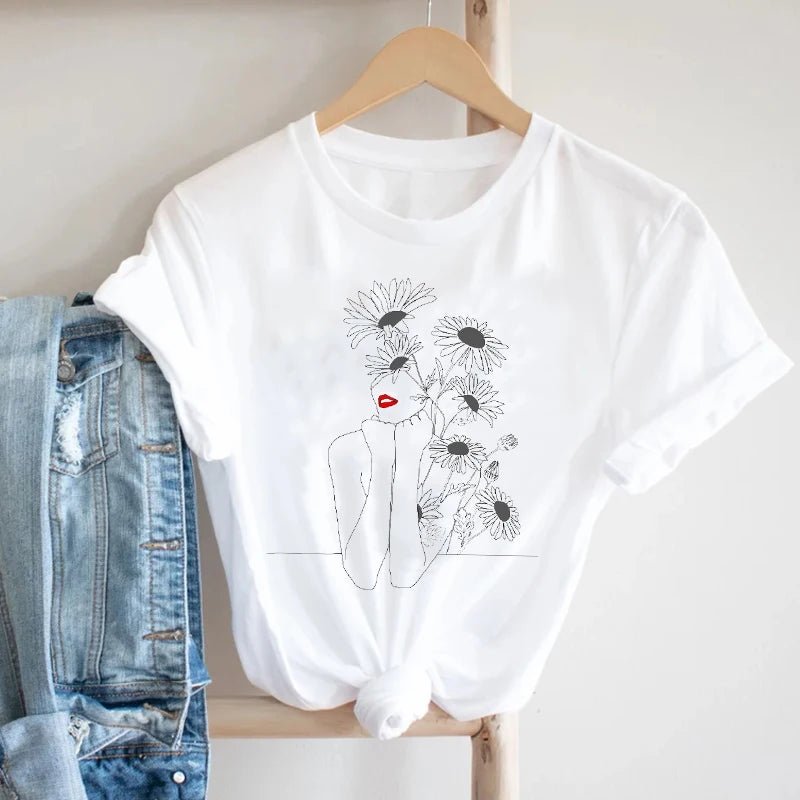 Graphic Floral Tee for Women - BaeSprout.com