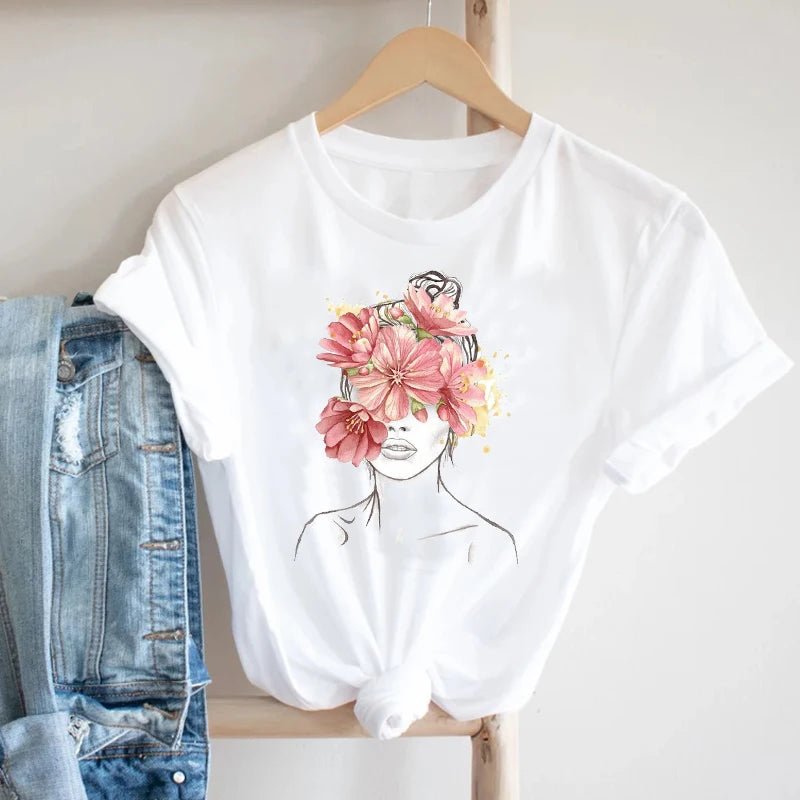 Graphic Floral Tee for Women - BaeSprout.com