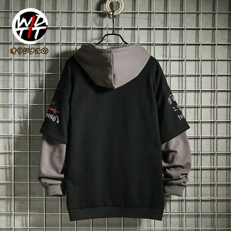 Mock Two - Piece Graphic Hoodie - Y2K Hip Hop - BaeSprout.com