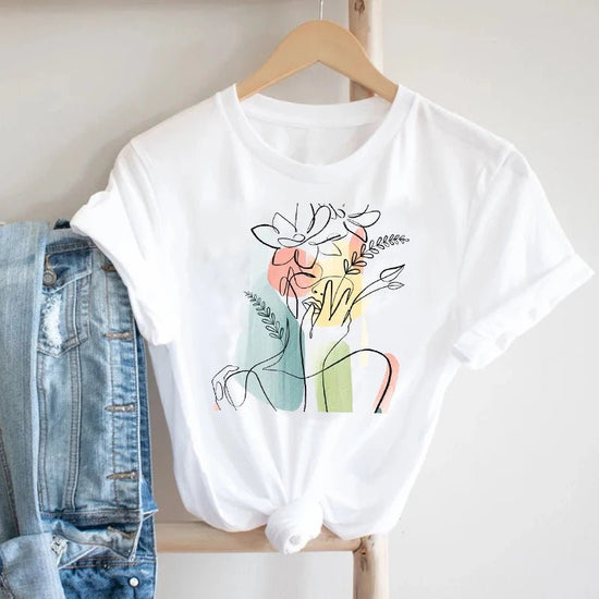 Graphic Floral Tee for Women