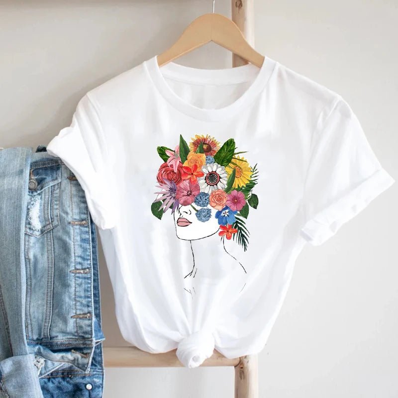 Graphic Floral Tee for Women - BaeSprout.com