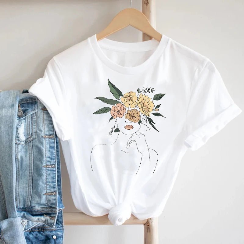 Graphic Floral Tee for Women - BaeSprout.com