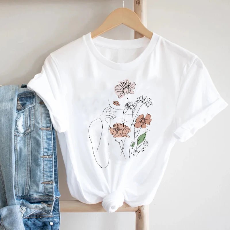 Graphic Floral Tee for Women - BaeSprout.com