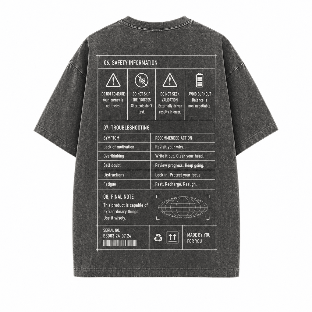 User Manual - Premium Washed Black T-Shirt - BaeSprout.com