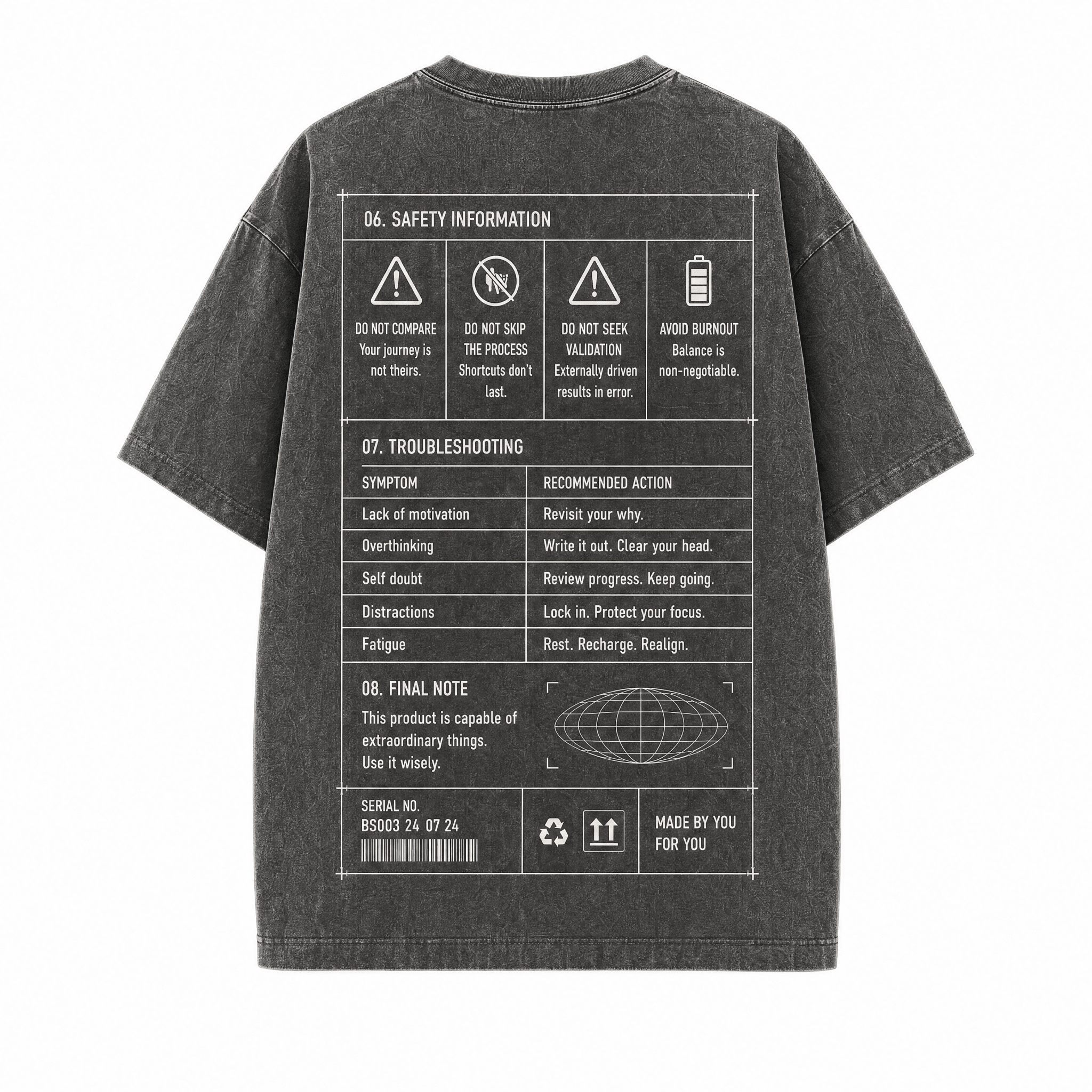 User Manual - Premium Washed Black T-Shirt - BaeSprout.com