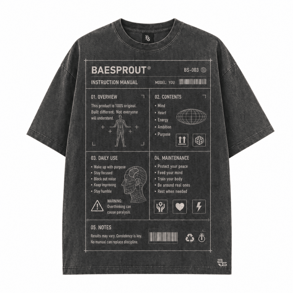 User Manual - Premium Washed Black T-Shirt - BaeSprout.com