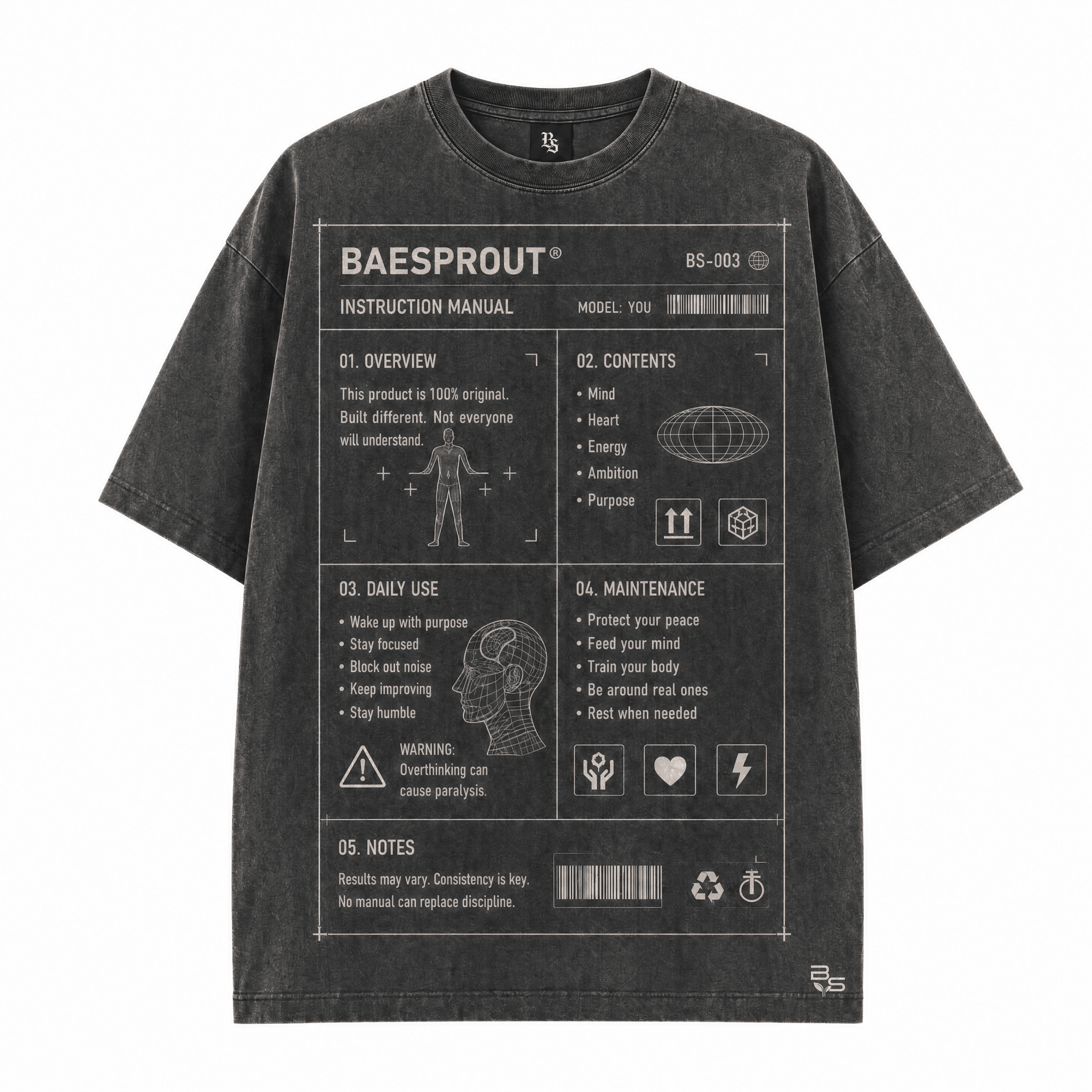 User Manual - Premium Washed Black T-Shirt - BaeSprout.com
