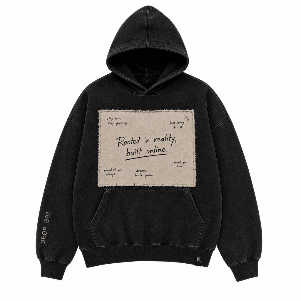 Message Board - Premium Washed Black Hoodie - BaeSprout.com