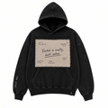 Message Board - Premium Washed Black Hoodie - BaeSprout.com