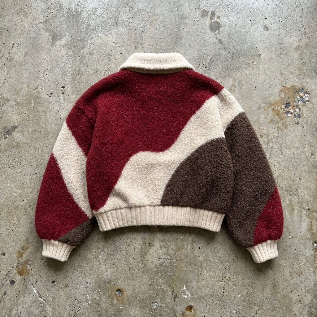 Ember Wave - Burgundy Mohair Zip Cardigan - BaeSprout.com