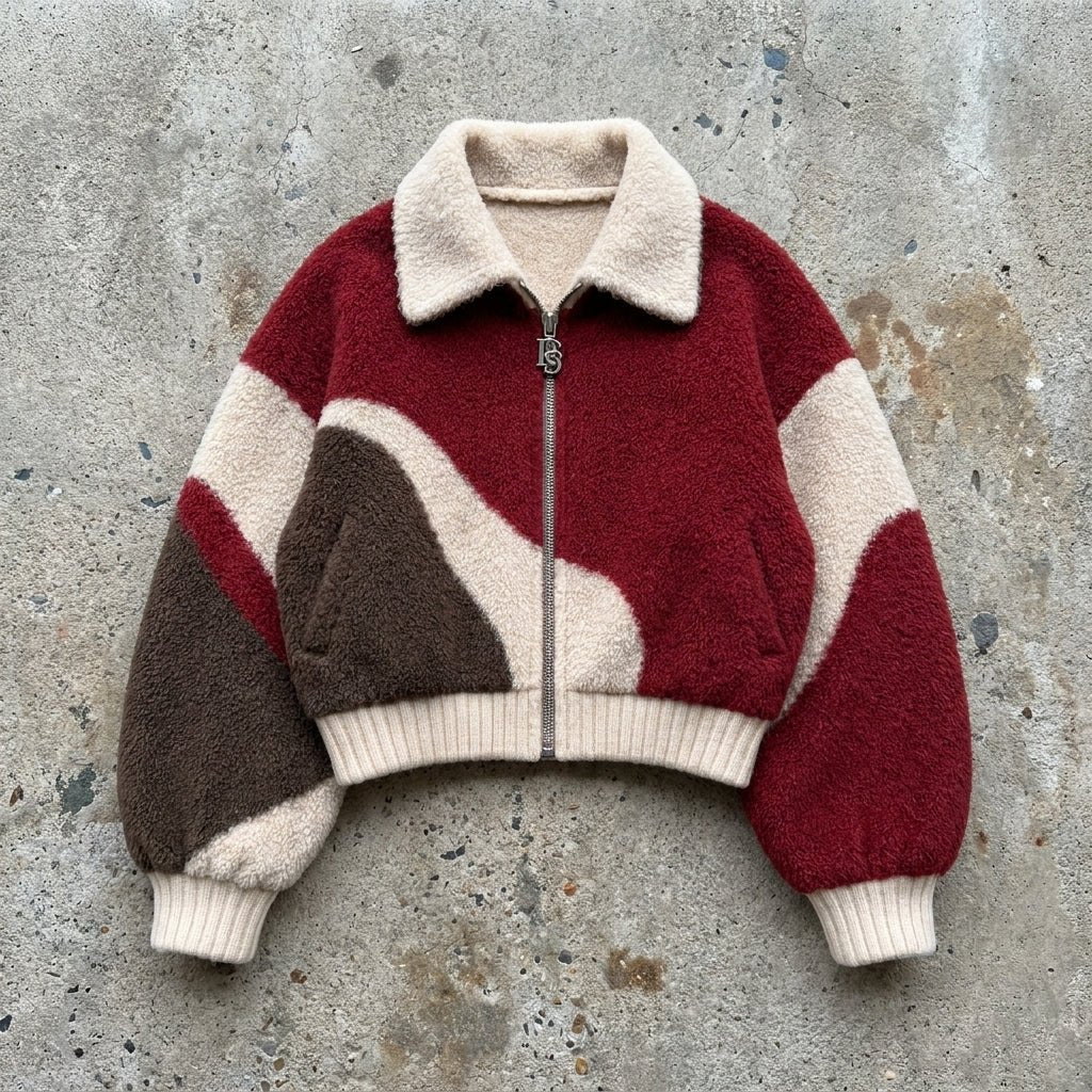 Ember Wave - Burgundy Mohair Zip Cardigan - BaeSprout.com