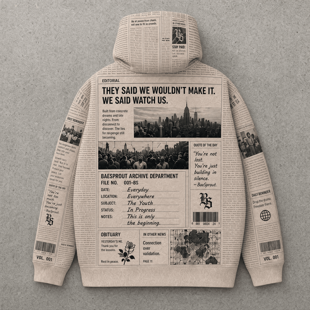 Headline Hustle - Premium Oatmeal Hoodie - BaeSprout.com