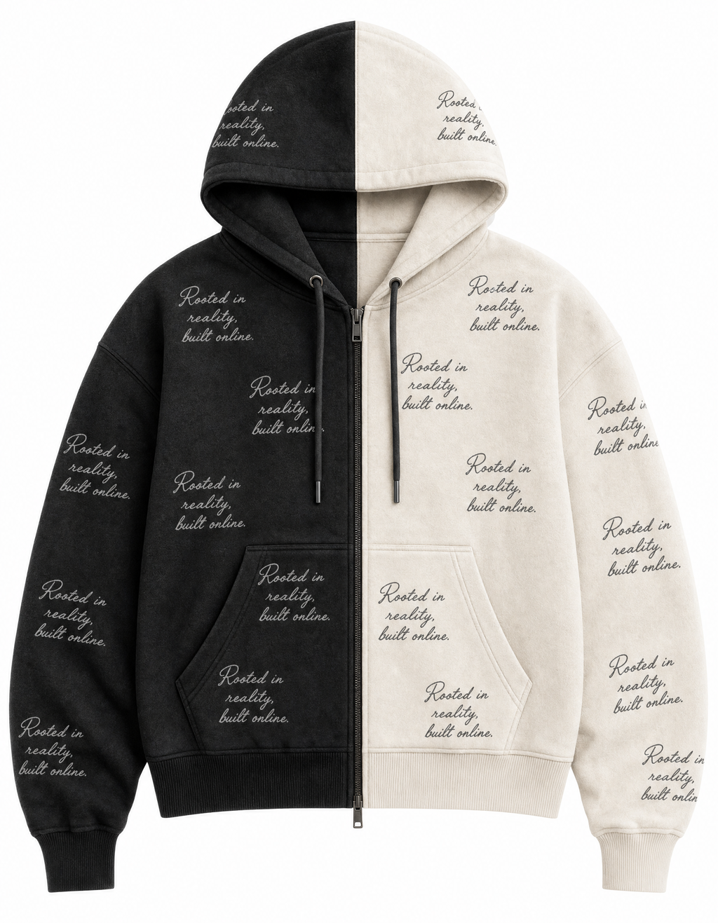Rooted Reality - Two Tone Zip Up Hoodie
