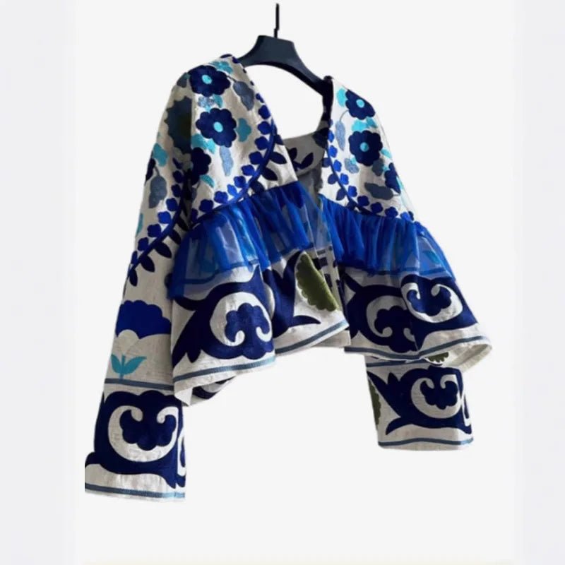 Floral Embroidered Open Cardigan - Boho Vacation - BaeSprout.com