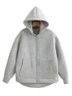 Oversized Zip - Up Hoodie Big Pocket Loose Fit — Clean Girl Y2K Essential - BaeSprout.com