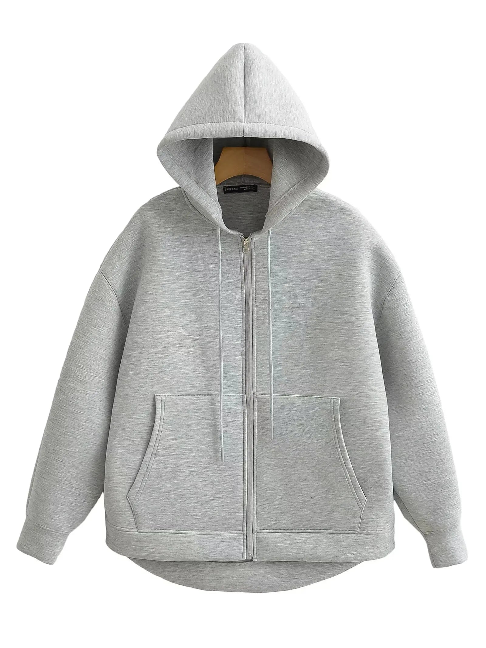 Oversized Zip - Up Hoodie Big Pocket Loose Fit — Clean Girl Y2K Essential - BaeSprout.com