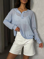 Soft Knit Long Sleeve Top Loose Fit — Pastel Casual - BaeSprout.com