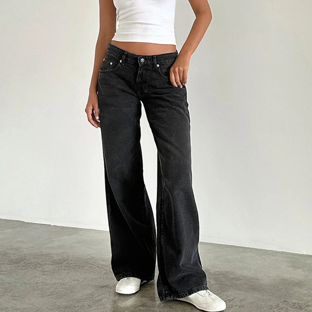 Low Rise Baggy Straight Leg Jeans — Y2K Boyfriend Street - BaeSprout.com