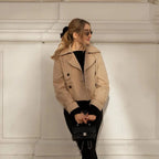 Cropped Trench Coat Double Breasted Lapel — Quiet Luxury Old Money Style - BaeSprout.com