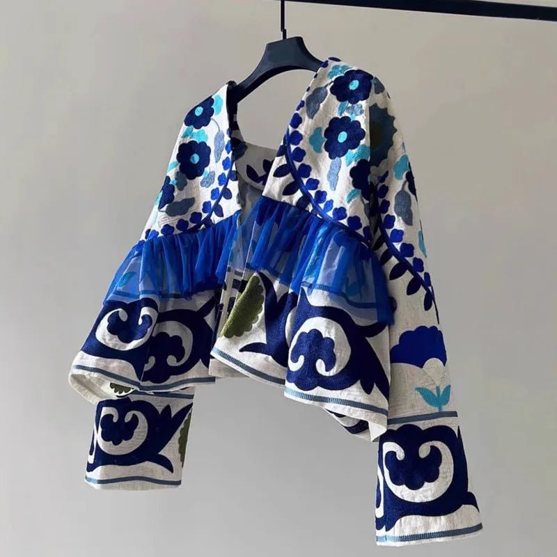 Floral Embroidered Open Cardigan - Boho Vacation - BaeSprout.com
