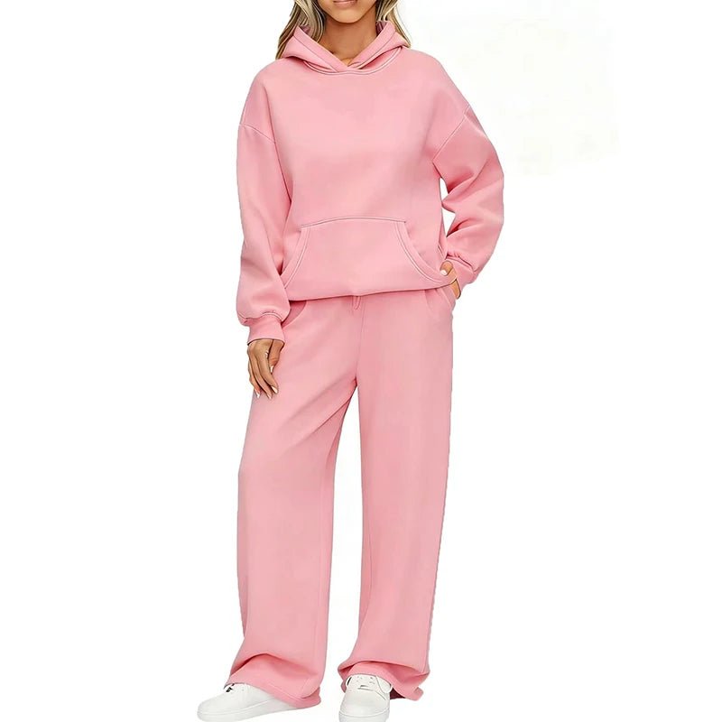 Pullover Hoodie Wide Leg Pants Set Two Piece — Clean Girl Soft Casual - BaeSprout.com