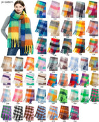 Fuzzy Color Block Tassel Scarf — Y2K Indie Winter Style - BaeSprout.com
