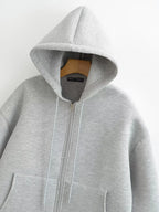 Oversized Zip - Up Hoodie Big Pocket Loose Fit — Clean Girl Y2K Essential - BaeSprout.com