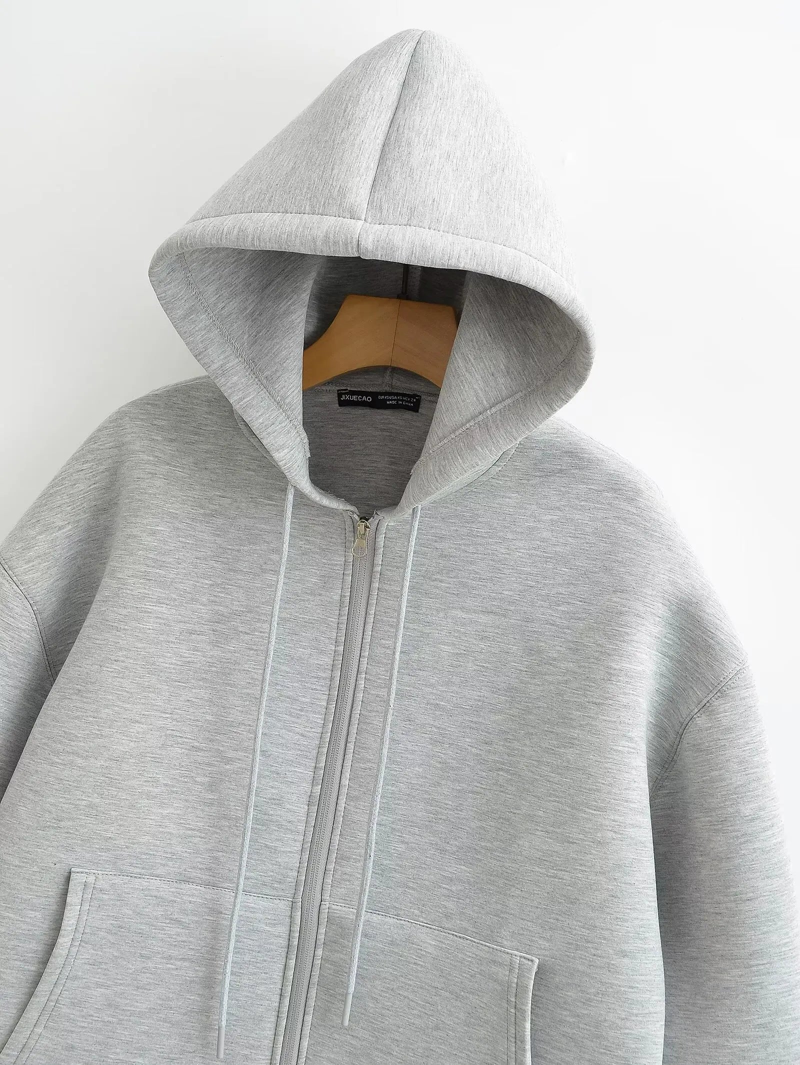 Oversized Zip - Up Hoodie Big Pocket Loose Fit — Clean Girl Y2K Essential - BaeSprout.com