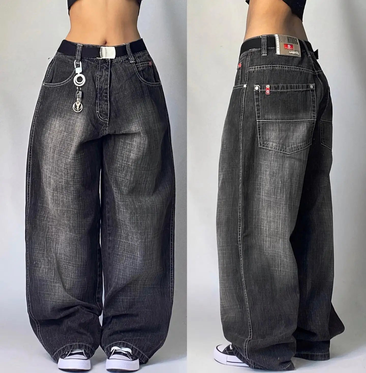 Y2K Streetwear Oversized Baggy Jeans - BaeSprout.com