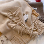 Cashmere Feel Tassel Scarf Oversized Wrap — Quiet Luxury Winter Essential - BaeSprout.com
