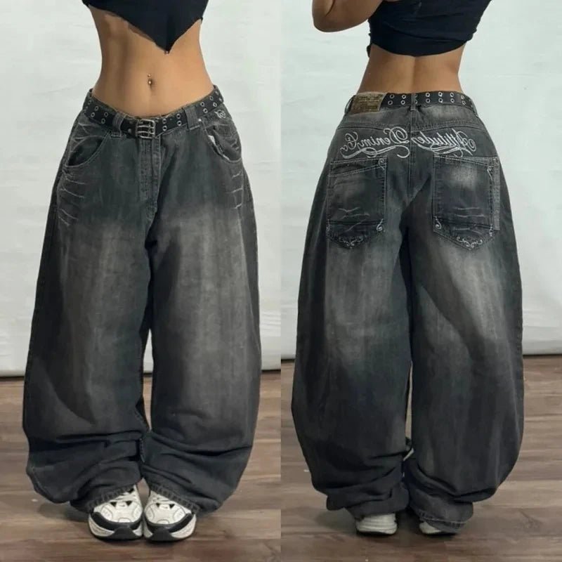 Y2K Streetwear Oversized Baggy Jeans - BaeSprout.com