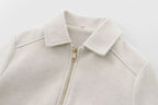 Cropped Zip - Up Jacket Collared Patch Pocket — Quiet Luxury Old Money - BaeSprout.com