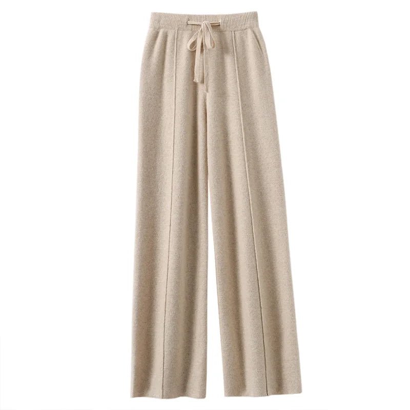 Knit Wide - Leg Drawstring Pants Loose Fit — Quiet Luxury - BaeSprout.com