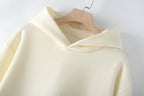 V - Neck Hoodie Wide Leg Pants Set Two Piece Fleece — Quiet Luxury Casual - BaeSprout.com