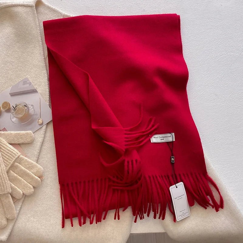 Cashmere Feel Tassel Scarf Oversized Wrap — Quiet Luxury Winter Essential - BaeSprout.com