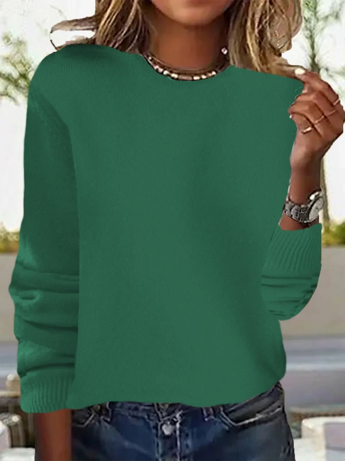 V - Neck Knit Pullover Sweater with Long Sleeves — Casual Minimal - BaeSprout.com