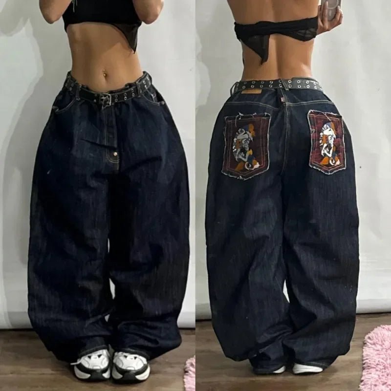 Y2K Streetwear Oversized Baggy Jeans - BaeSprout.com