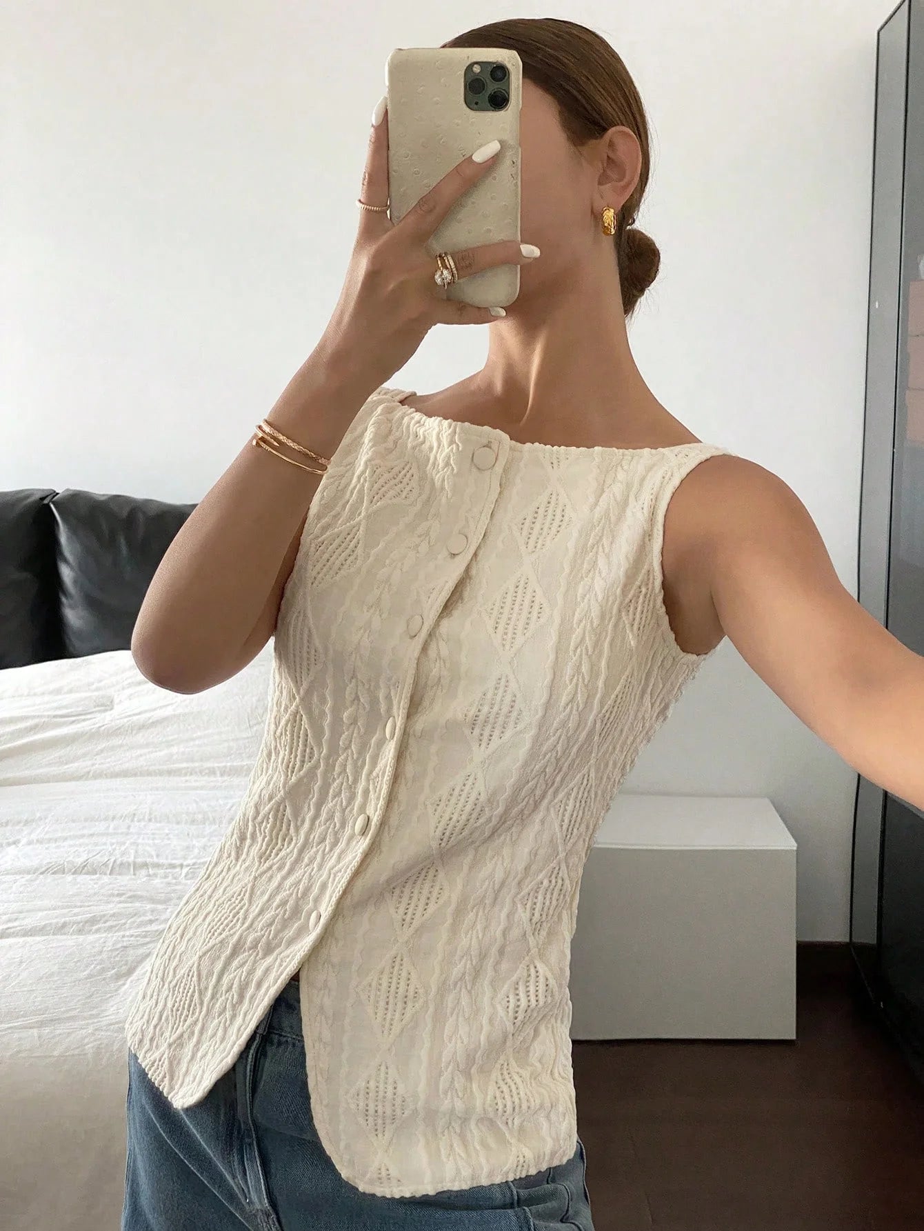 Cable Knit Waistcoat Button Front — Cottagecore Coquette - BaeSprout.com
