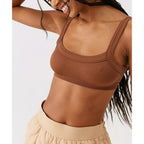 Ribbed Scoop Neck Cami Bra Top with Thick Straps — Y2K Minimal - BaeSprout.com