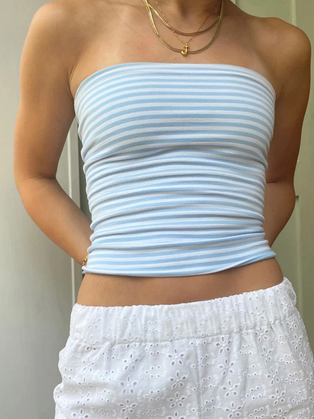 Soft Stretch Strapless Tube Top Seamless Bandeau — Y2K Pastel - BaeSprout.com