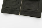 Cropped Zip - Up Jacket Collared Patch Pocket — Quiet Luxury Old Money - BaeSprout.com