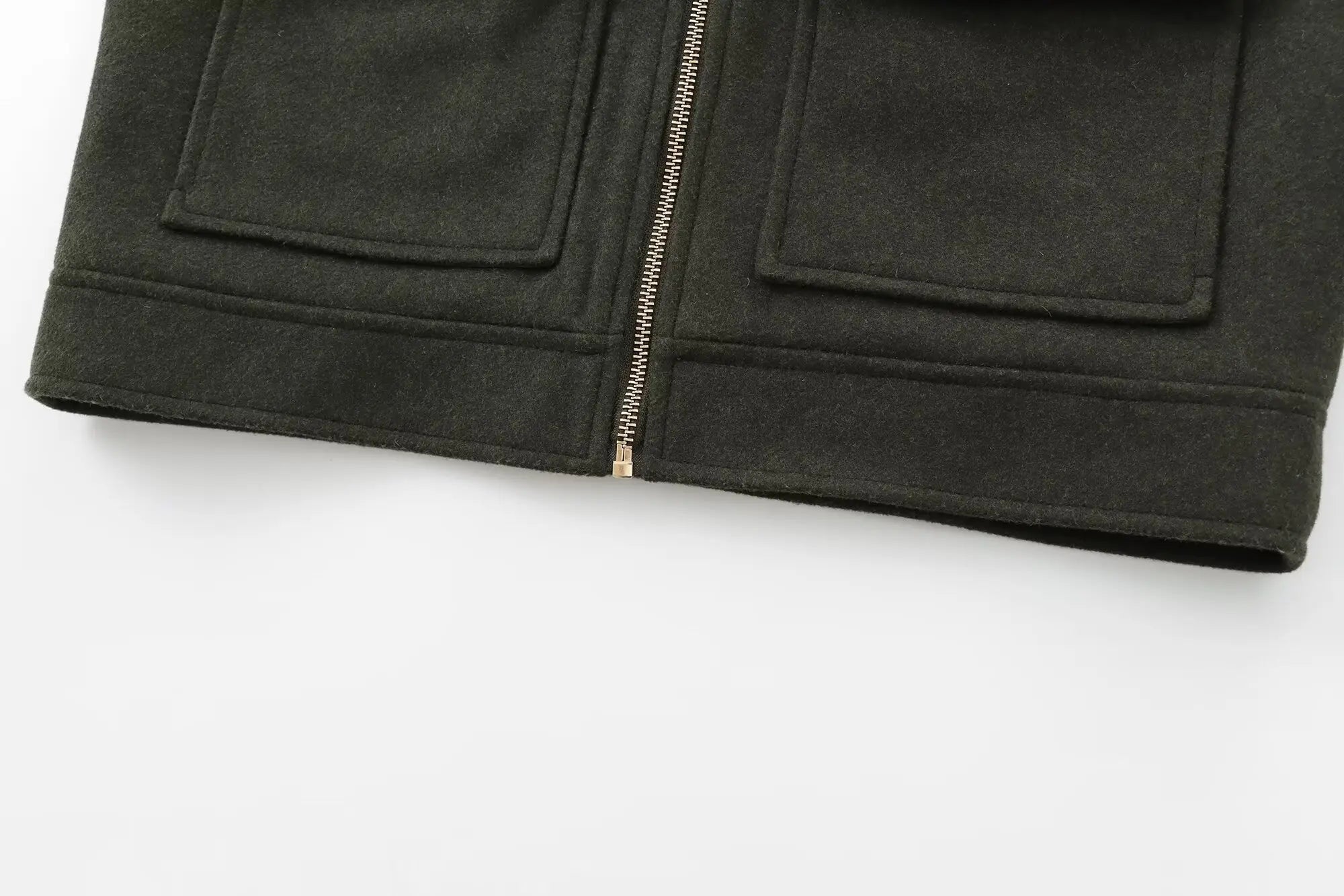 Cropped Zip - Up Jacket Collared Patch Pocket — Quiet Luxury Old Money - BaeSprout.com