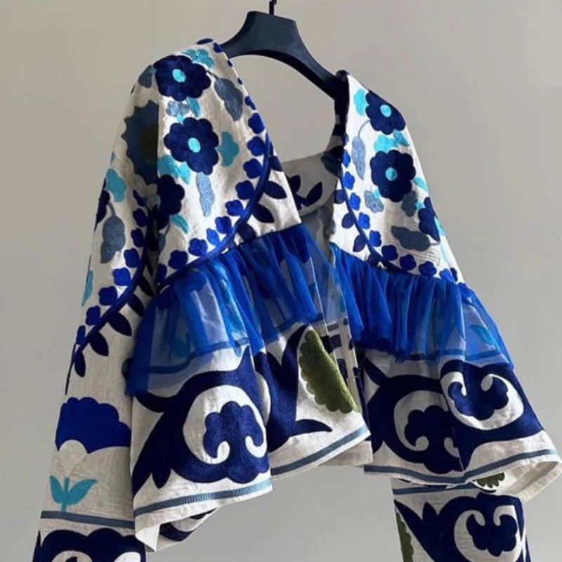 Floral Embroidered Open Cardigan - Boho Vacation - BaeSprout.com